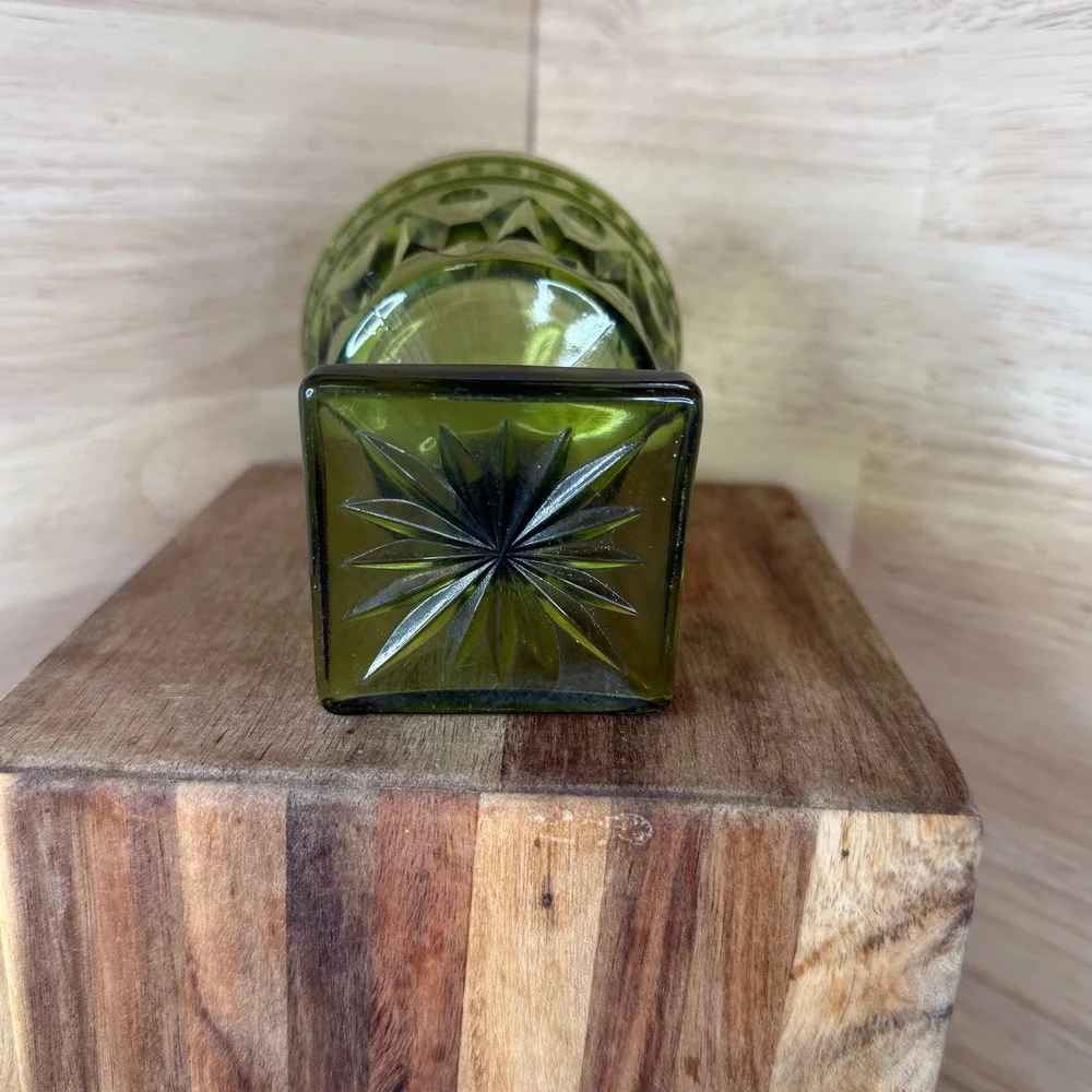 Indiana COLONY Park Lane Green Champagne Sherbet Glass MID century Modern‎